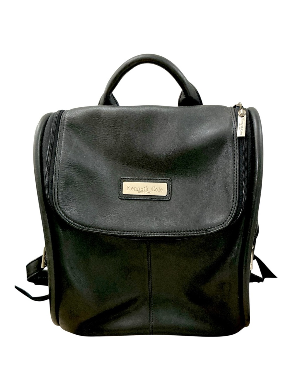 Kenneth Cole Black unisex Dopp Kit with Top Handle and Zip Compartments